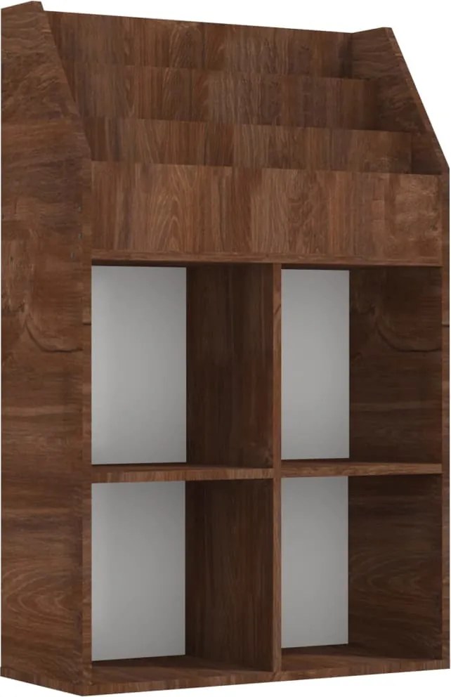 vidaXL Raft reviste copii, stejar maro, 71x30x114 cm, lemn prelucrat