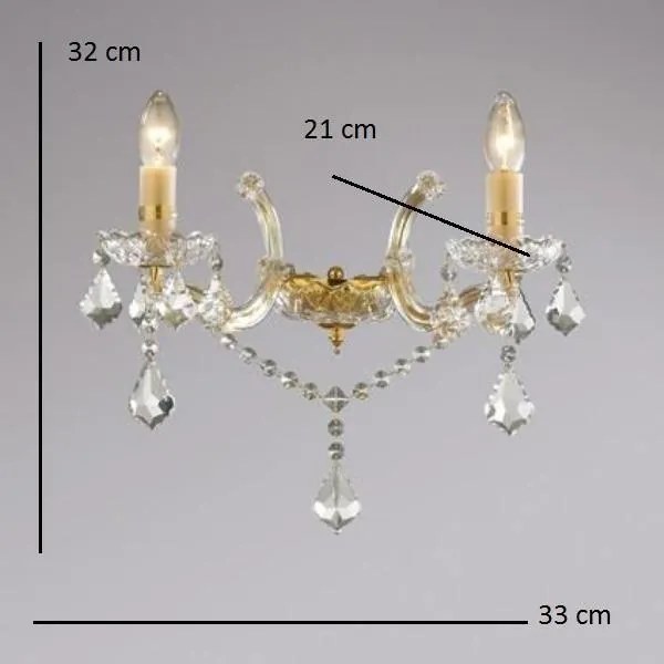 Aplica 2 brate cristal Venezian FLORIAN AP2 cromo 035642