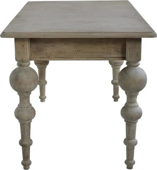 Masă de dining rotundă extensibilă maro, din lemn de pin, 200 x 90 cm "Round Vintage" ,Countryside Collection