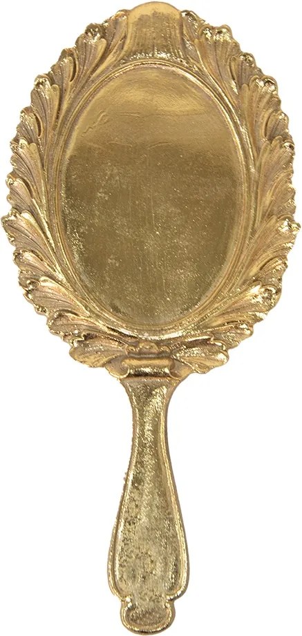 Oglinda de mana, aurie, aspect vintage, 13x27 cm