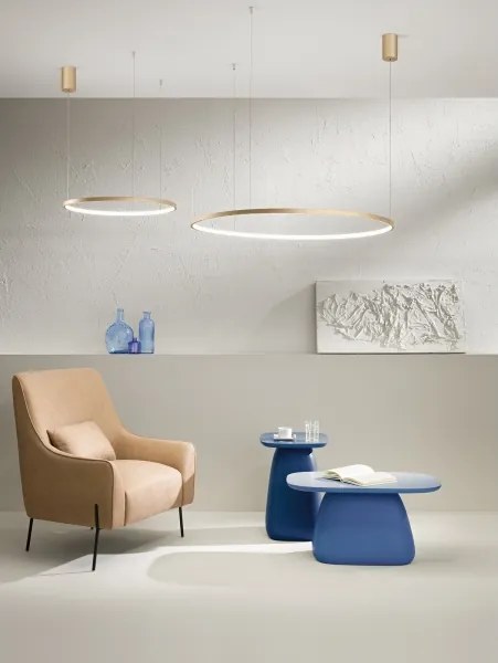 Ondaluce - Lustră LED reglabilă suspendată pe cablu SOEL LED/28W/230V Ø 60 cm auriu