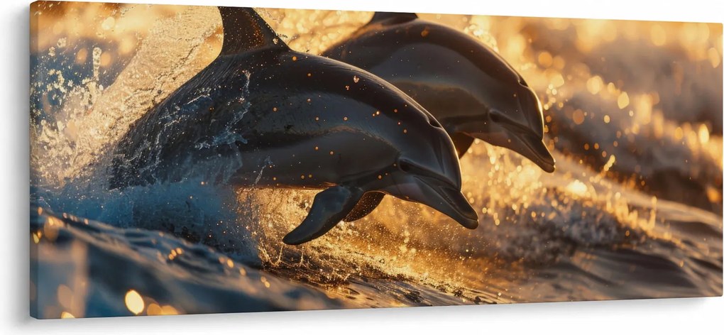 Tablou - Delfinii (120x50 cm)