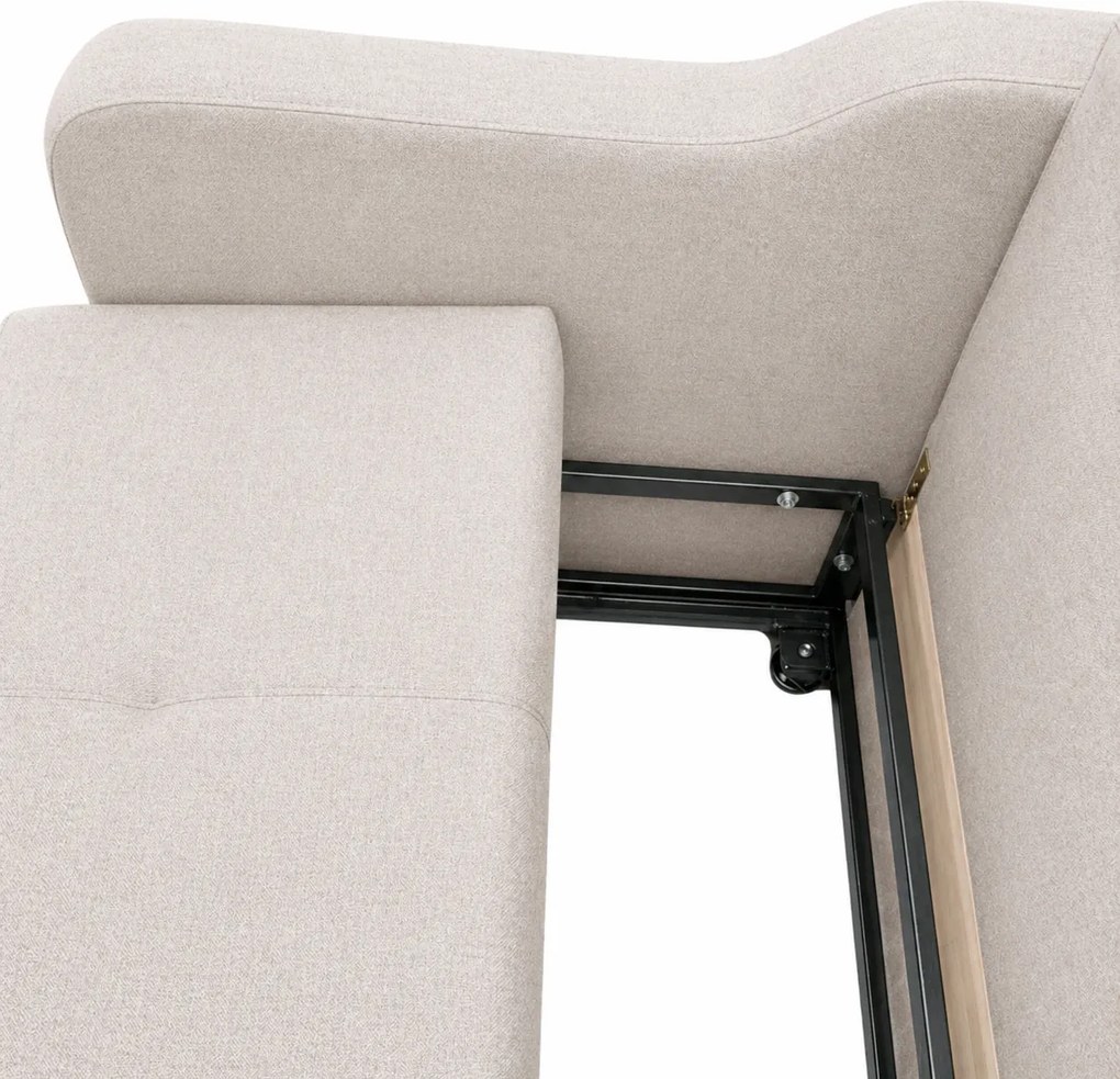 Canapea SAMY extensibila, 2 locuri, cu lada de depozitare, albastru, cadru metalic , 152x100x92 Bej, Stofa