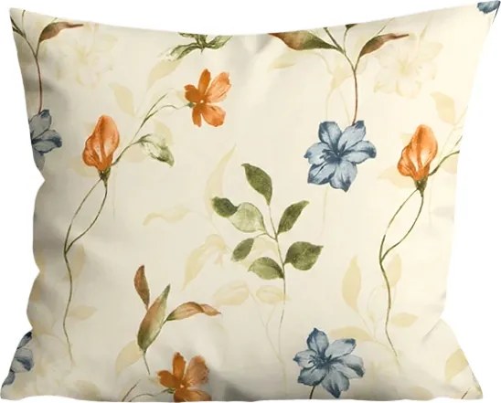 Fata de perna din microflanel GENTLE LEAVES 40x50 cm, crem