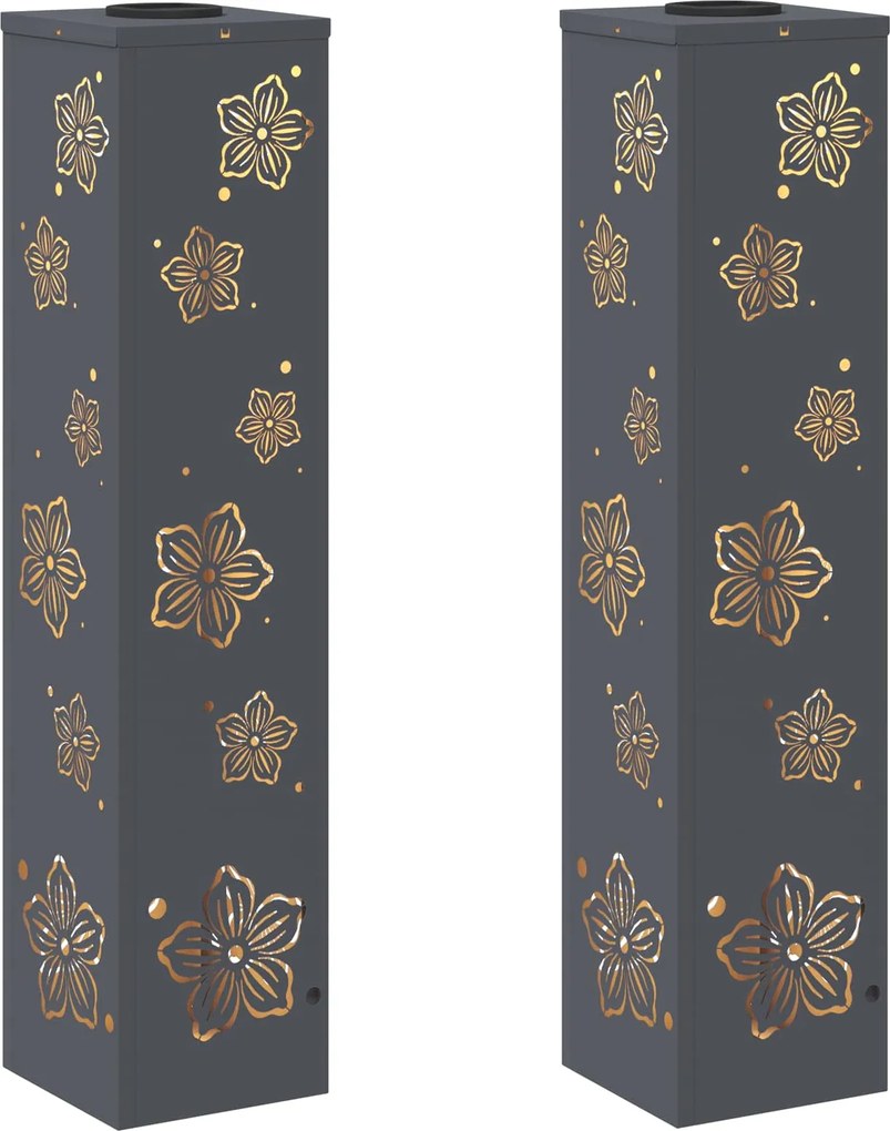 vidaXL Lumină LED Solară pentru Alei 2 pcs Antracit