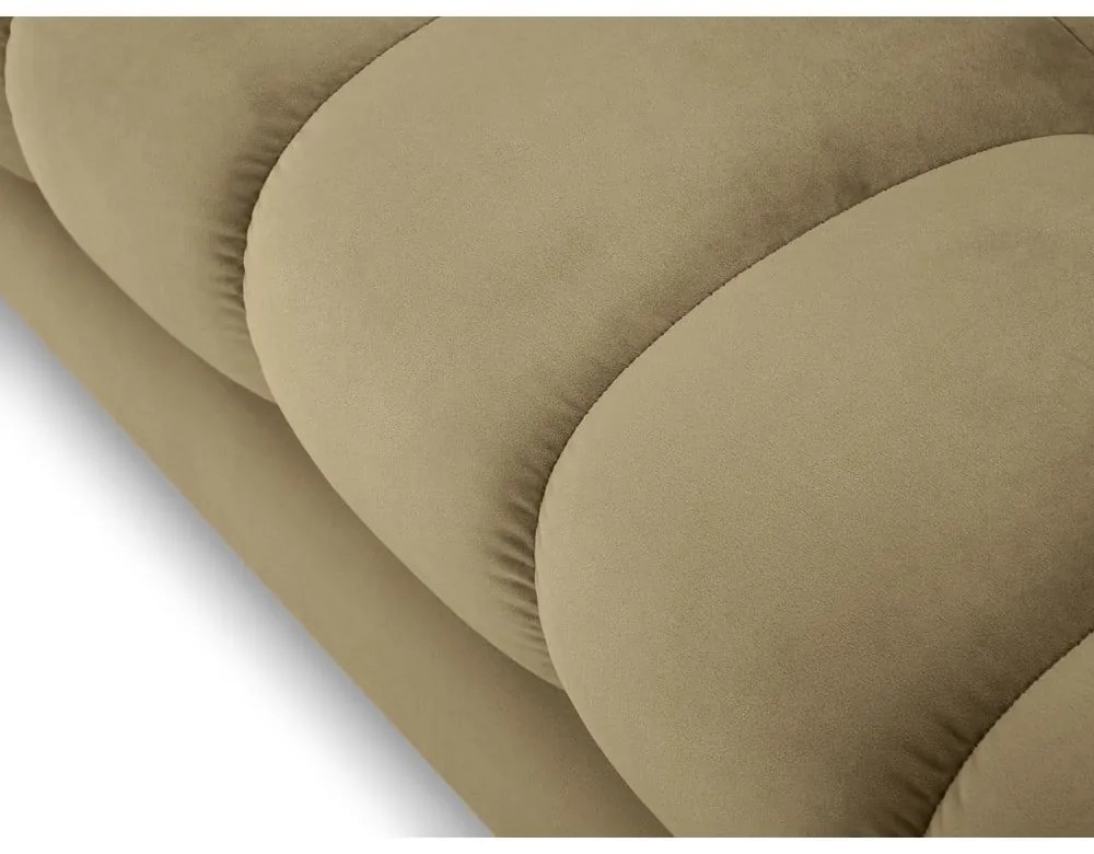 Colțar din catifea cu extensie pe partea dreaptă Cosmopolitan Design Bali, bej