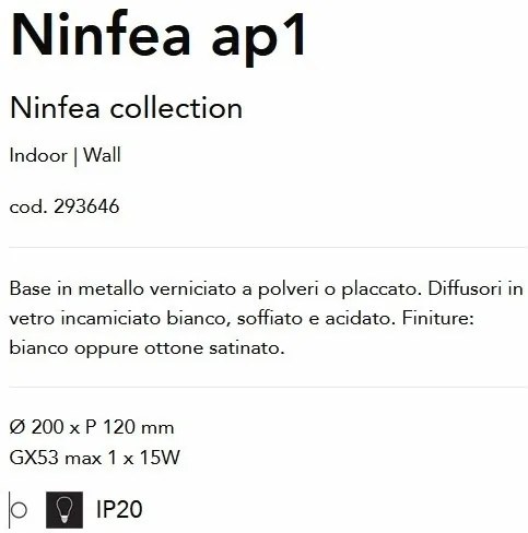 Aplica de perete design modern Ninfea ap1 alama