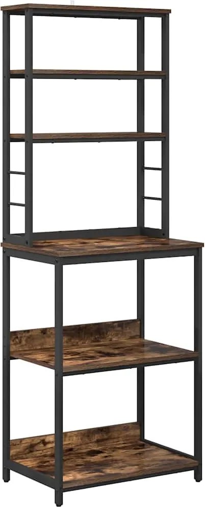 vidaXL Raft de bucătărie Stejar fumuriu 60 x 40 x 168 cm Lemn compozit