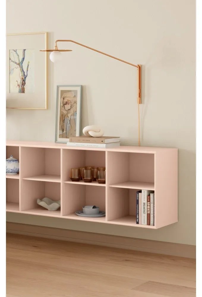 Bibliotecă roz-deschis suspendată 176x61x42 cm Mistral – Hammel Furniture