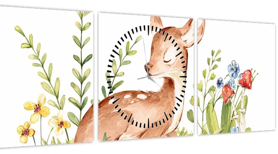 Tablou - Micuțul cerb (cu ceas) (90x30 cm)