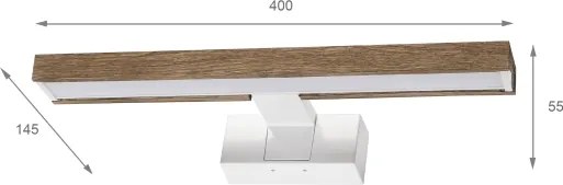 Brilagi-LED Lumină pentru oglindă de baie 3-în-1 WOODY MIRROR LED/8W/230V 40 cm IP44 alb/stejar