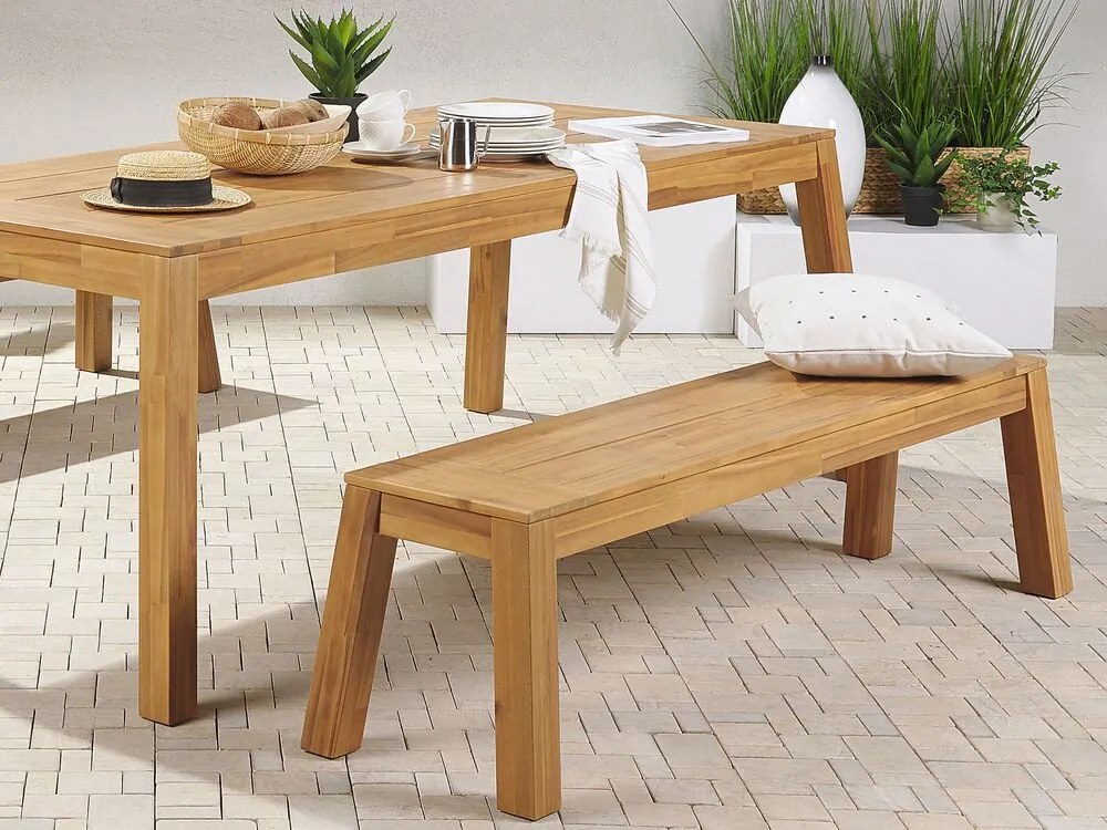 Set mobilier grădină LIVIGNO (lemn deschis) (cu bănci) (pentru 6 persoane). 1026905
