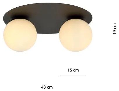 Plafonieră SOLAR 2xE14/10W/230V negru/alb