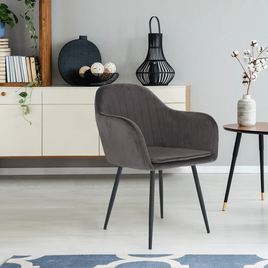 Fotoliu de design, ţesătură catifea gri, ZIRKON