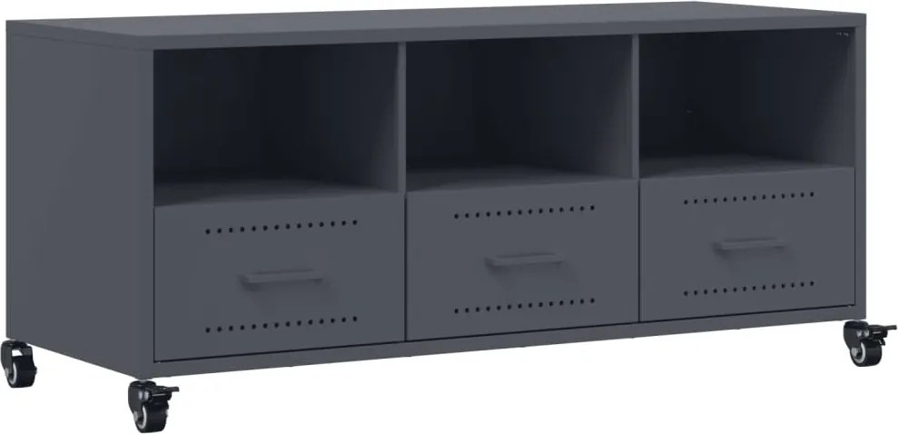 vidaXL Dulap TV, antracit, 100,5x39x43,5 cm, oțel