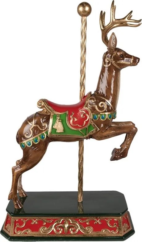 Figurină decorativă ren din polirășină, 35x18x56 cm, „Carrousel de Noël”
