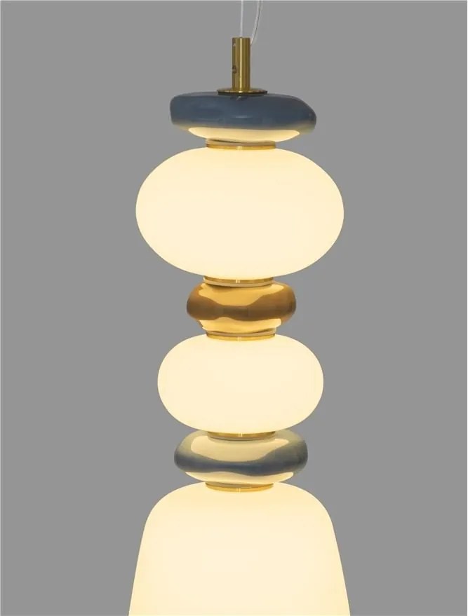 Pendul LED decorativ ceramic maro, albastru, alb, PALO II