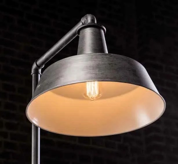 Masa design industrial din fier forjat cu lampa inclusa H 16933