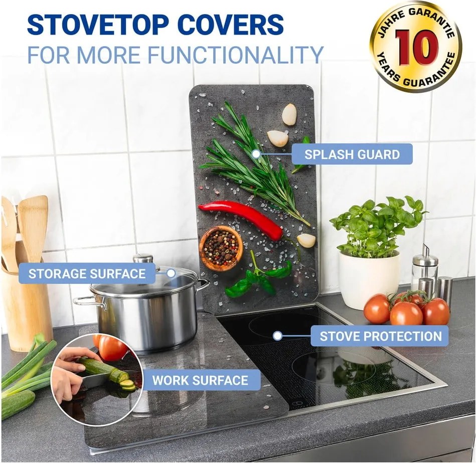 Protecții de aragaz 2 buc. din sticlă temperată 52x30 cm Rosemary - Maximex