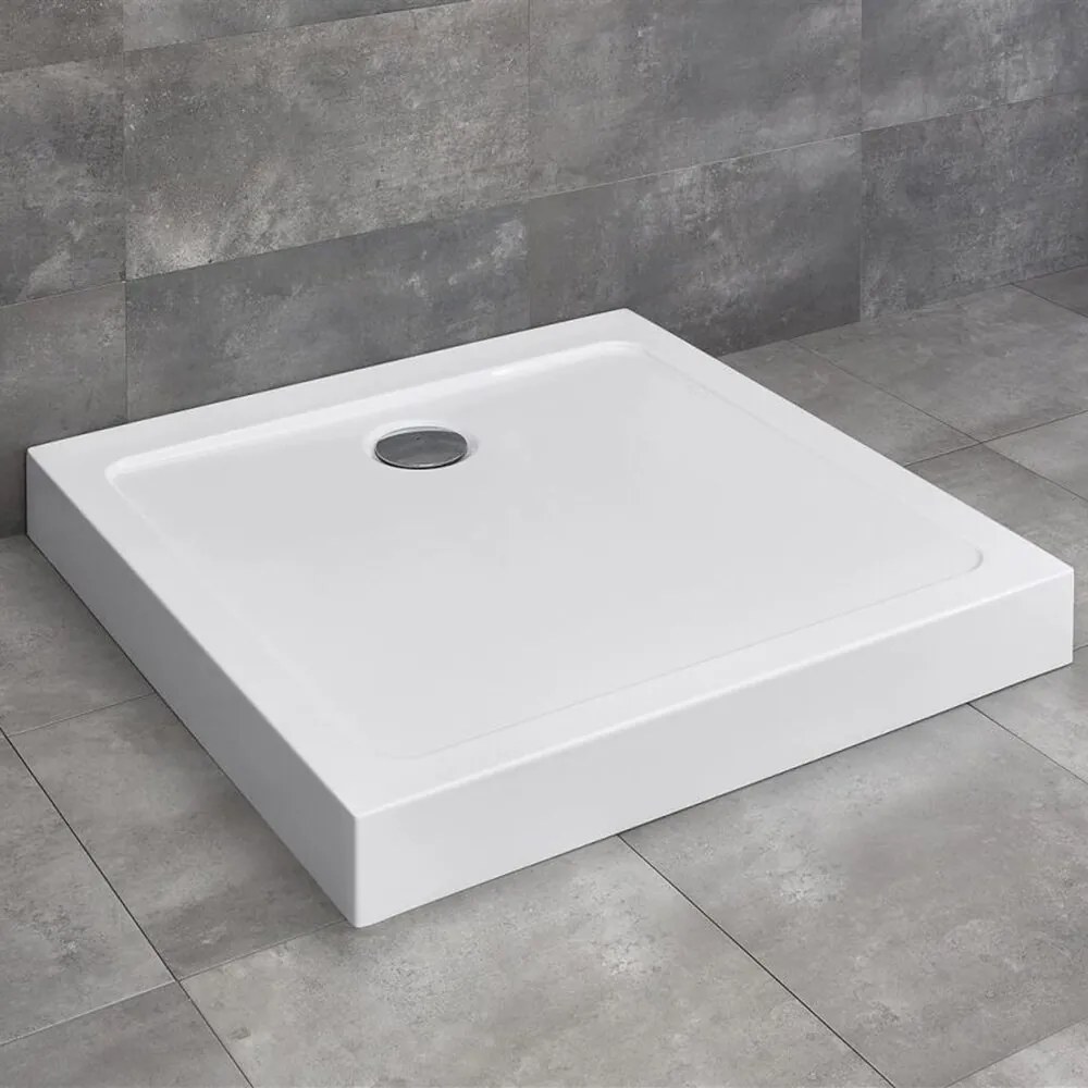 Cadita dus patrata Radaway Doros C Compact 100x100 cm acril alb