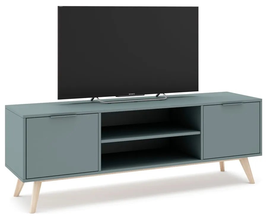 Comodă TV verde prăfuit 140x53x40 cm Pisco – Marckeric