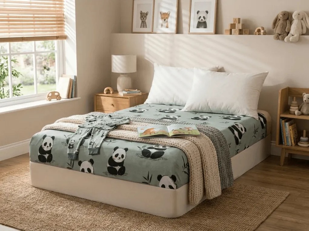 Cearsaf din microfibra PANDA RELAX mentol 90x200 cm
