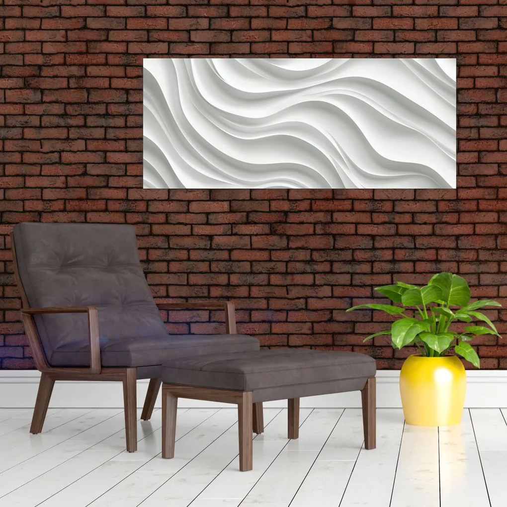 Tablou - Valuri Albe 3D (120x50 cm)