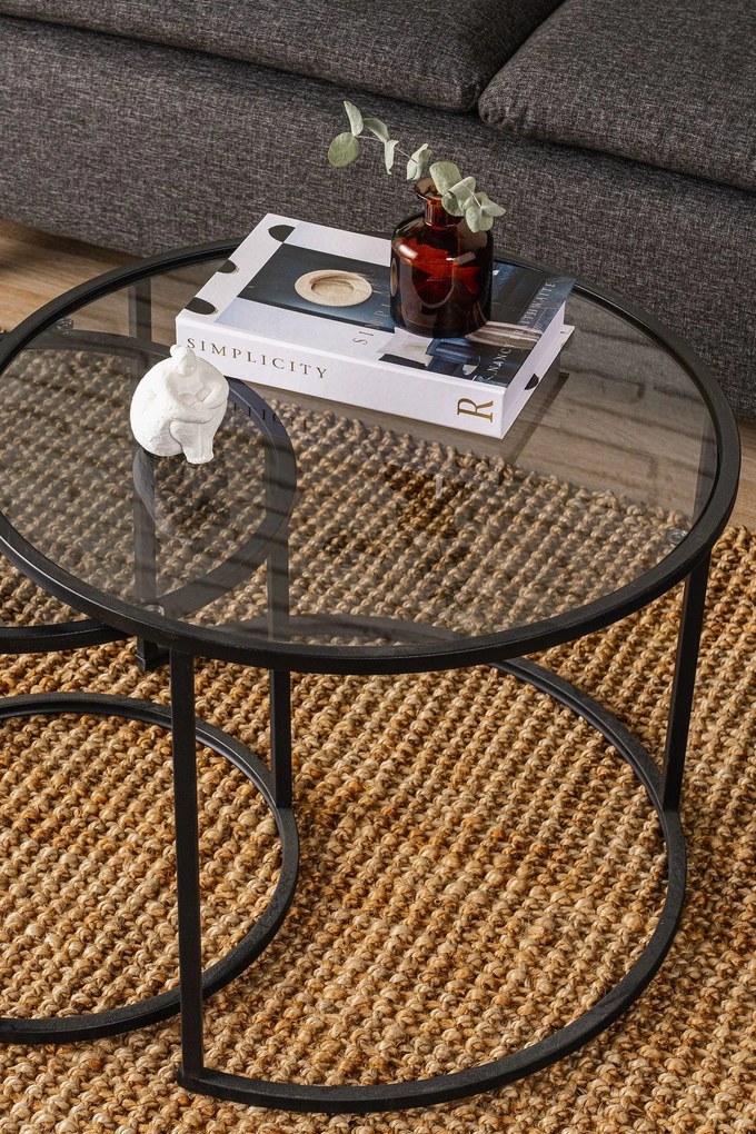 Set măsuțe cafea Tokijo (Negru fumuriu). 1127422