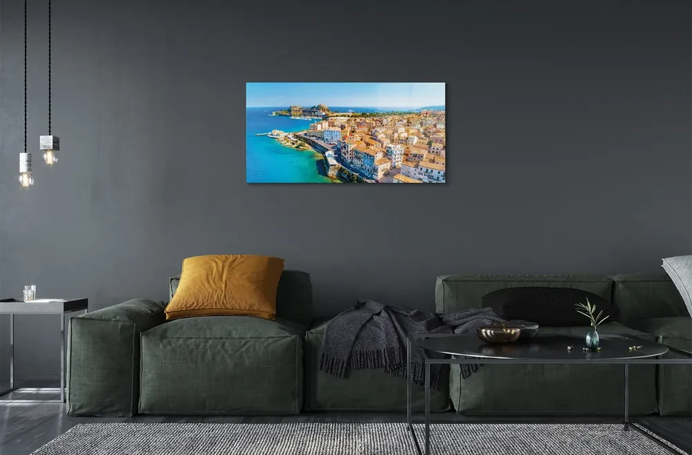 Tablouri acrilice Marea Grecia coasta de oraș