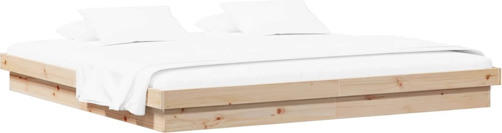 vidaXL Cadru de pat natural 200 x 200 cm Lemn de pin masiv