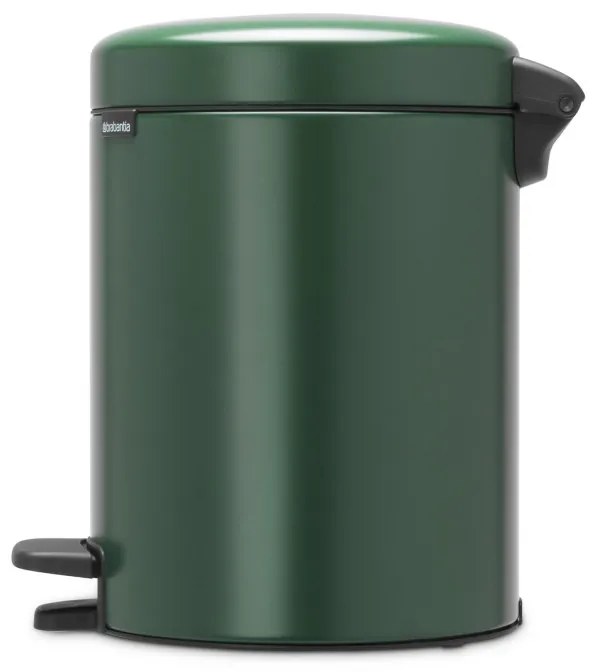 Cos de gunoi cu pedala Brabantia NewIcon 1003199, 5 L, Inchidere lina, Baza antiderapanta, Verde inchis