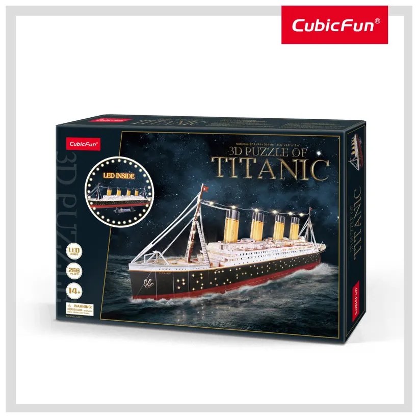 PUZZLE 3D LED TITANIC 266 PIESE - CUBICFUN (CUL521H)