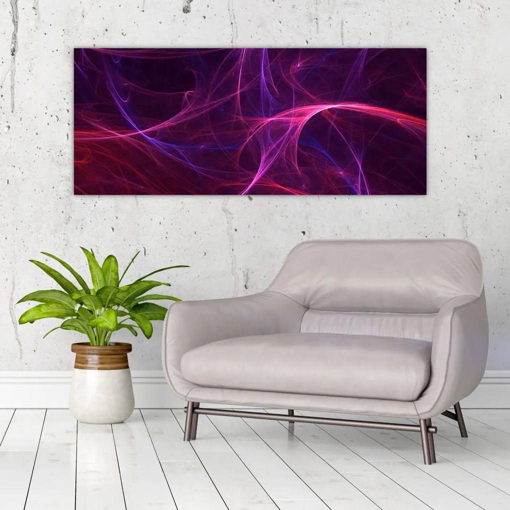 Tabloul abstract cu linii curbe (120x50 cm)