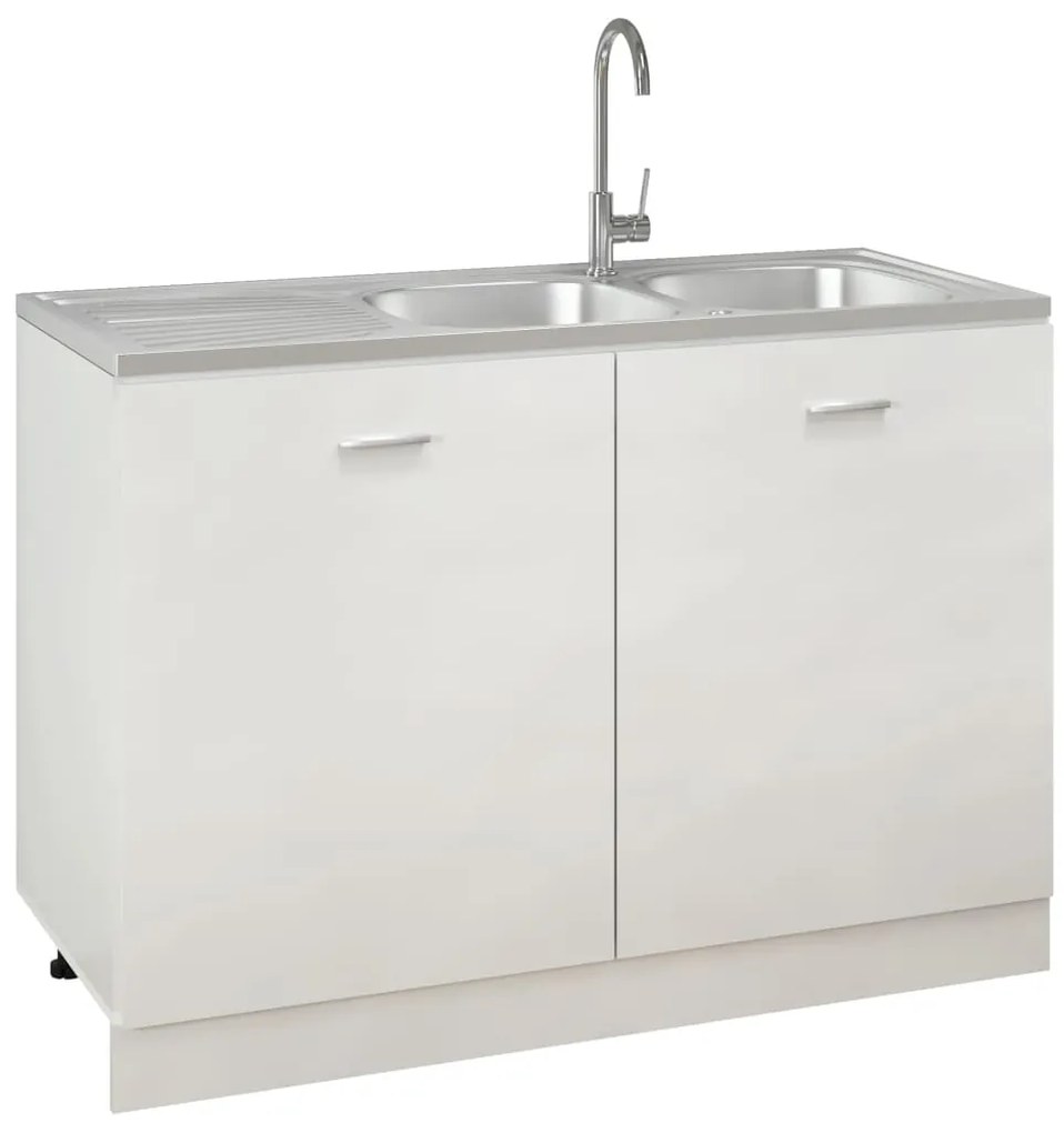 Chiuveta bucatarie cu 2 cuve, argintiu, 1200x600x155 mm, otel 1200 x 600 x 155 mm