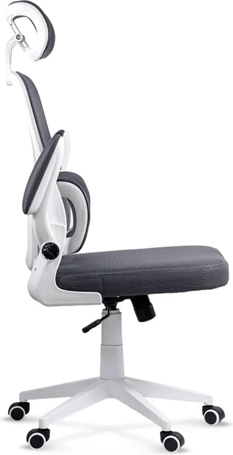 Scaun ergonomic OFF 432 gri, suport lombar și brațe rabatabile