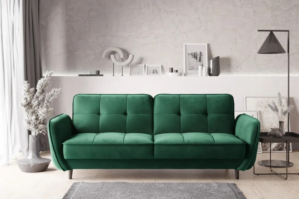 Canapea tapitata, extensibila, cu spatiu pentru depozitare, 220x83x90 cm, Bellis 02, Eltap (Culoare: Mustar / Monolith 48)
