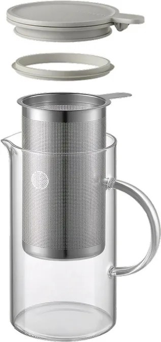 Ceainic cu infuzor BUYDEEM CD2002, 800 ml, Otel inoxidabil, Design elegant, Gri