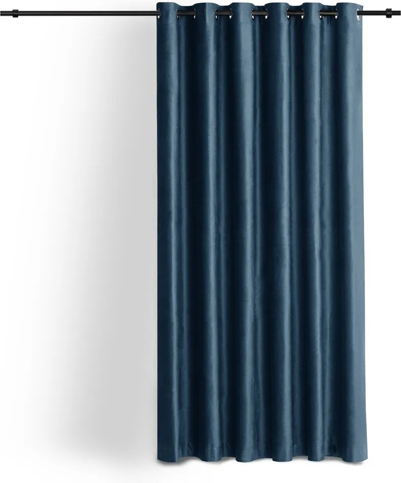 Draperie albastră dimout (semi-opacă) din catifea 140x250 cm Velto – Filumi