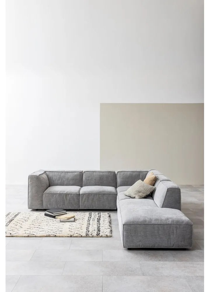 Modul șezlong pentru canapea Bonami Selection Fairfield, colț pe dreapta, gri deschis