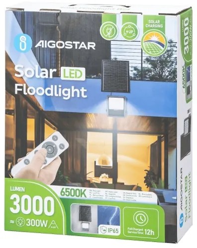 Proiector LED solar dimabil Aigostar LED/300W/3,4V IP65 + telecomandă