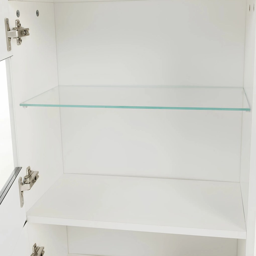 Mobilier living, alb/extra strălucire neagră HG, LEO