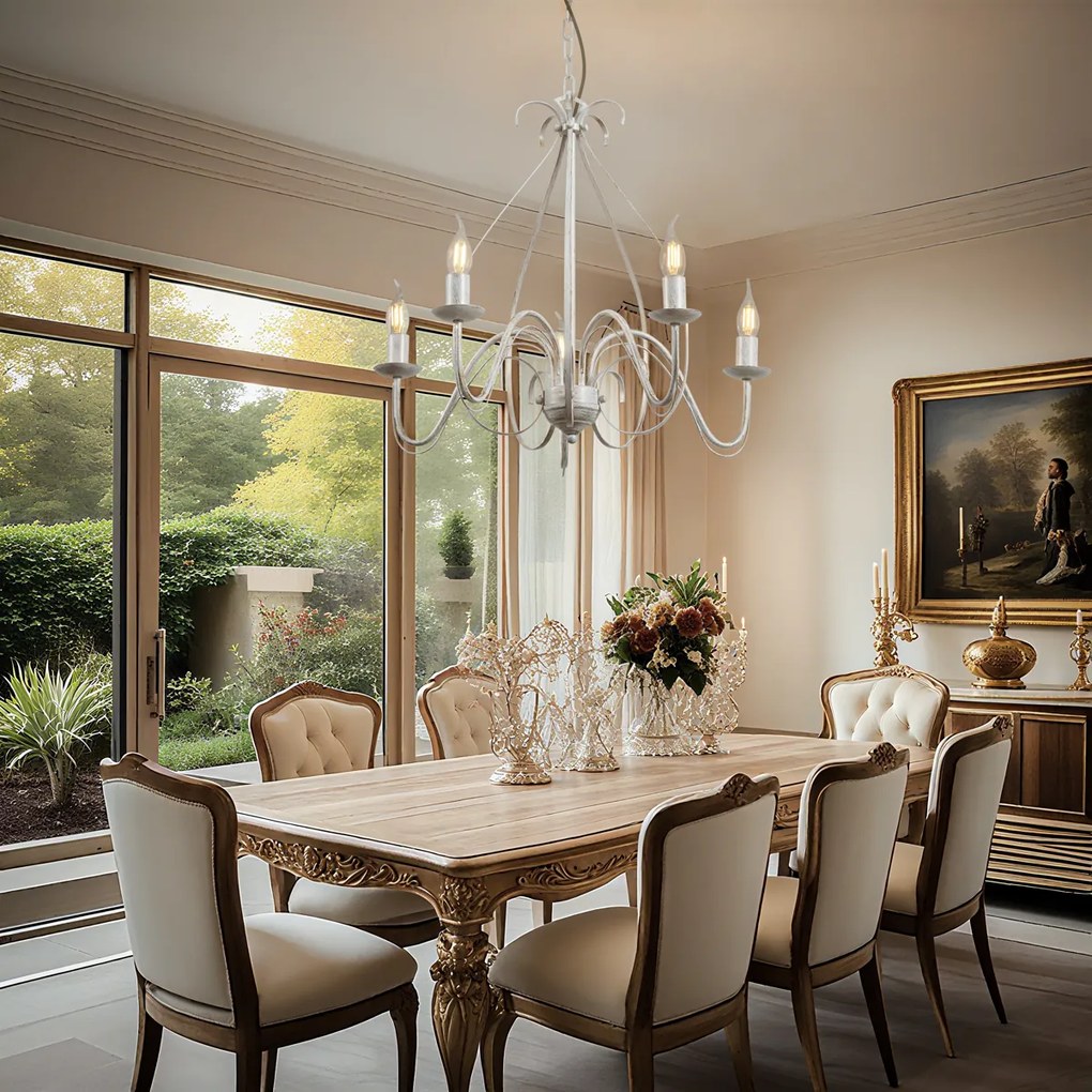 Candelabru clasic crem cu 5 lumini - Giuseppe