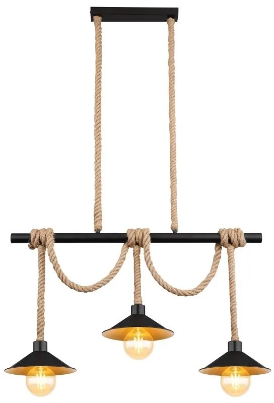 Lustra suspendata cu 3 pendule design industrial DIANA negru