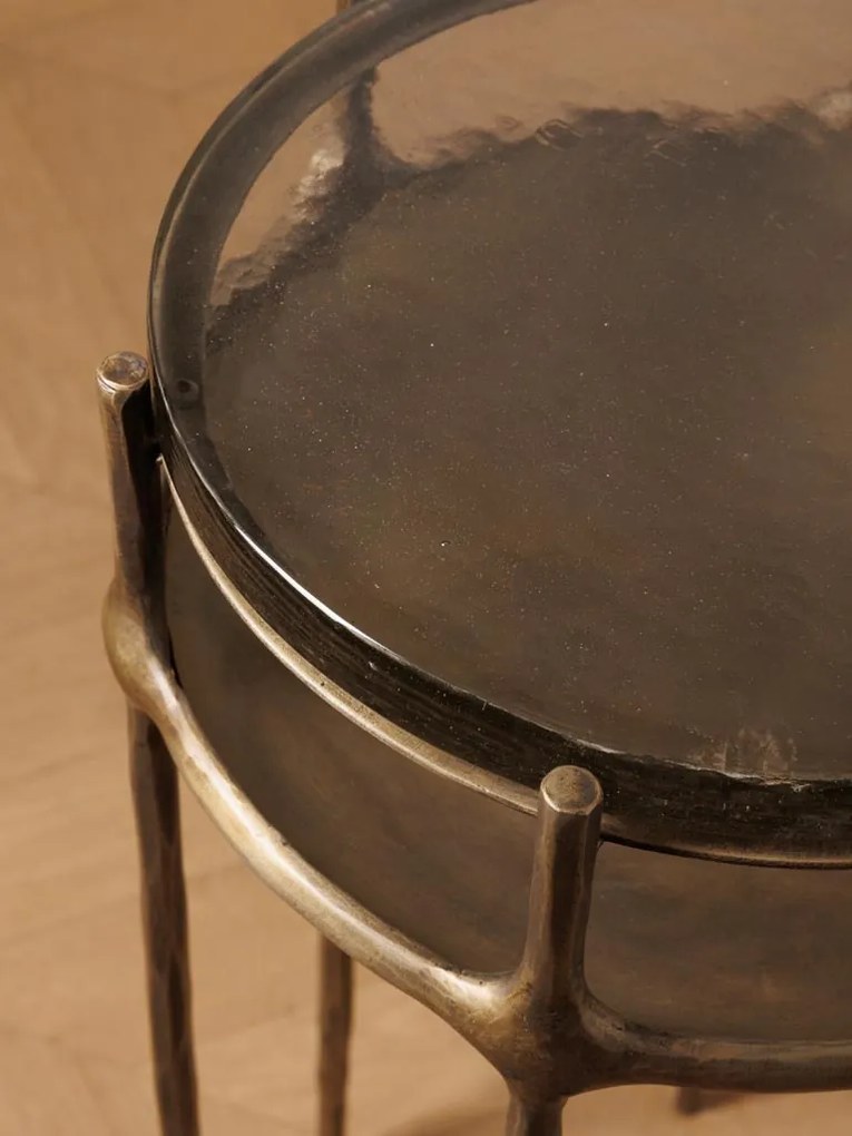 Masuta laterala, din metal si sticla, Radiance
