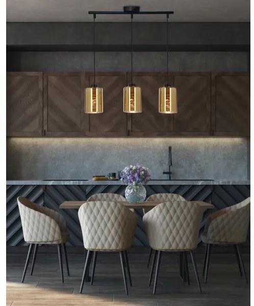 Lustră pe cablu COX 3xE27/60W/230V auriu