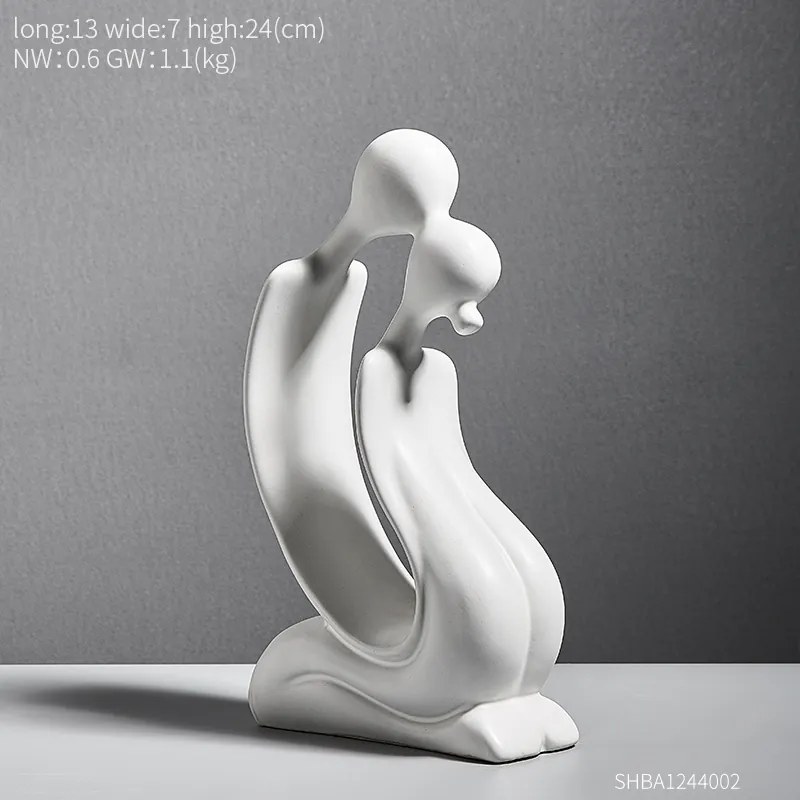 Statueta cuplu alba