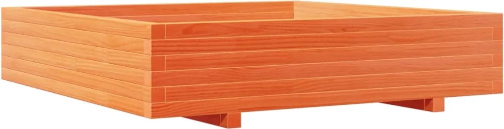 vidaXL Jardinieră grădină, maro ceruit, 110x110x26,5cm, lemn masiv pin