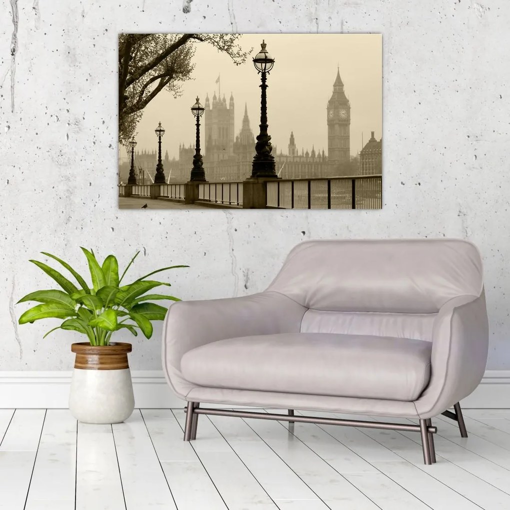Tablou - Londra în ceață, Anglia (90x60 cm)