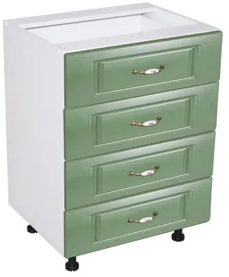 Corp inferior 60 cu 4 sertare Zebra MDF Verde drept
