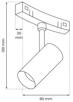 Spot LED pentru sistem pe șină MAGNETIC TRACK LED/7W/48V 4000K negru
